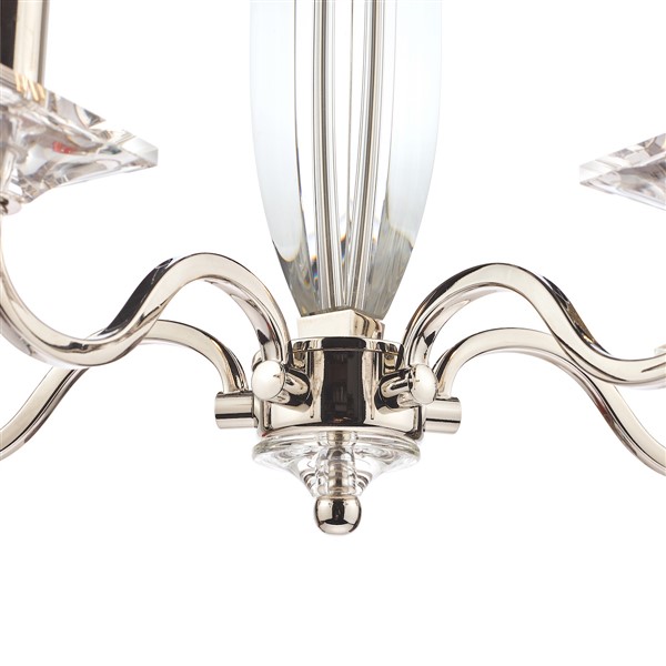 (image for) Laura Ashley Carson 5lt Chandelier Cut Glass & Polished Nickel